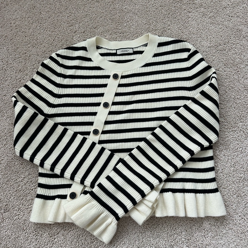 Striped Black and White Cardigan